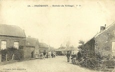 carte postale prémont entrée du village