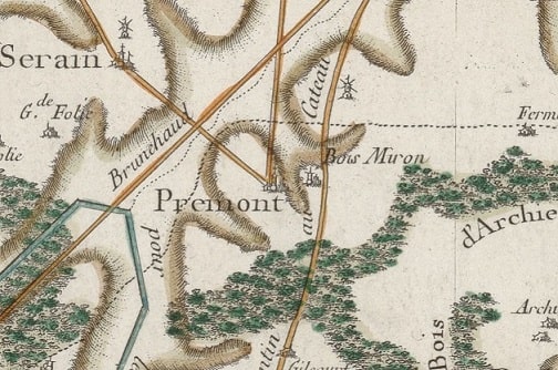 carte cassini premont