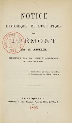 notice historique statistique premont